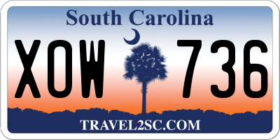 SC license plate XOW736