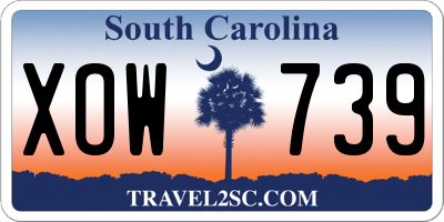 SC license plate XOW739