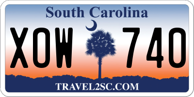 SC license plate XOW740