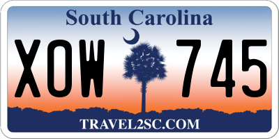 SC license plate XOW745