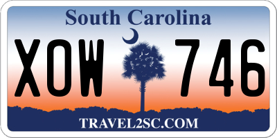 SC license plate XOW746