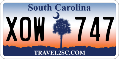 SC license plate XOW747