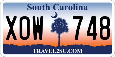 SC license plate XOW748