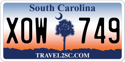 SC license plate XOW749