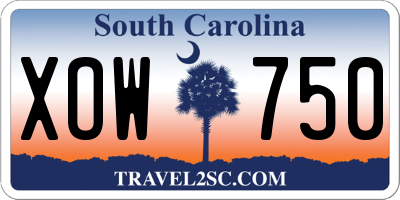 SC license plate XOW750