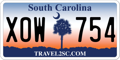 SC license plate XOW754