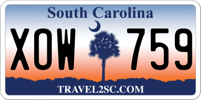 SC license plate XOW759