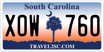 SC license plate XOW760