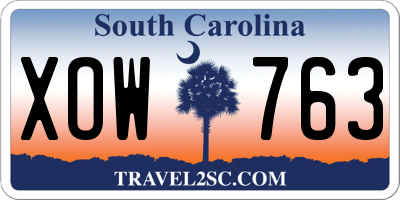 SC license plate XOW763