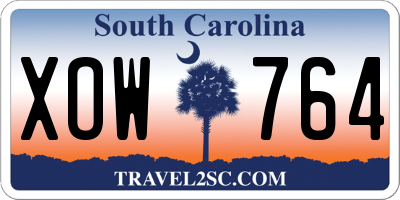 SC license plate XOW764