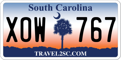 SC license plate XOW767