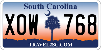 SC license plate XOW768