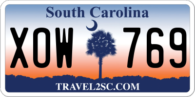 SC license plate XOW769