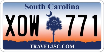 SC license plate XOW771