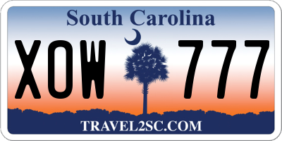 SC license plate XOW777