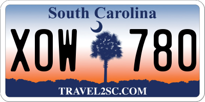 SC license plate XOW780