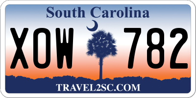 SC license plate XOW782