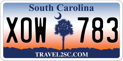 SC license plate XOW783