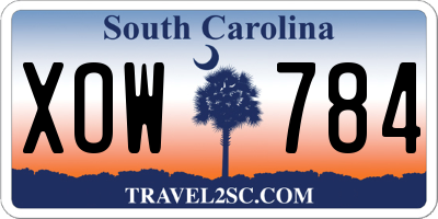 SC license plate XOW784