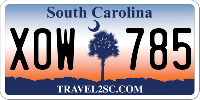 SC license plate XOW785