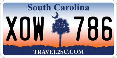 SC license plate XOW786