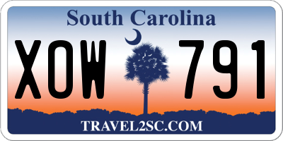 SC license plate XOW791