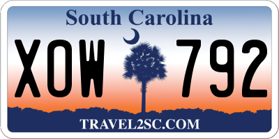 SC license plate XOW792