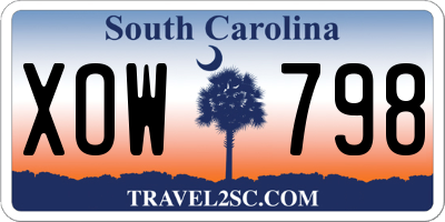 SC license plate XOW798