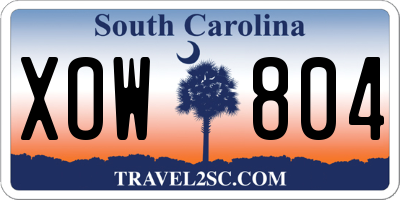 SC license plate XOW804