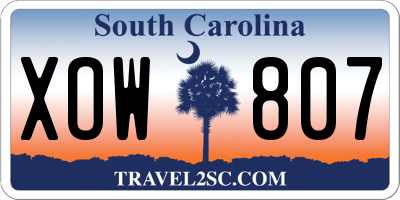 SC license plate XOW807