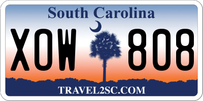 SC license plate XOW808