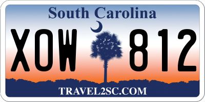 SC license plate XOW812