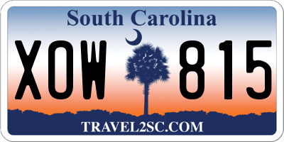 SC license plate XOW815