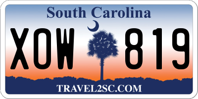 SC license plate XOW819