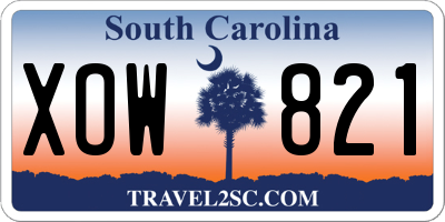 SC license plate XOW821