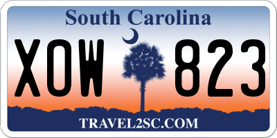 SC license plate XOW823