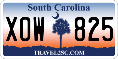 SC license plate XOW825