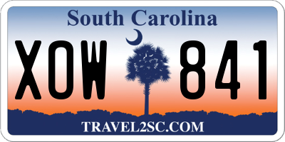 SC license plate XOW841