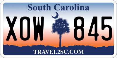 SC license plate XOW845