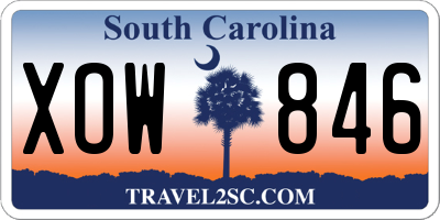 SC license plate XOW846