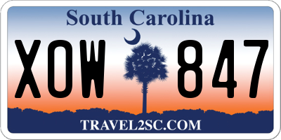 SC license plate XOW847
