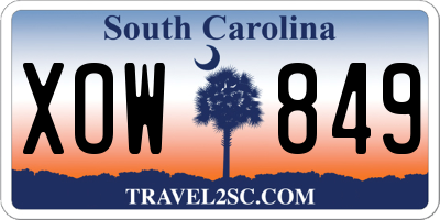 SC license plate XOW849