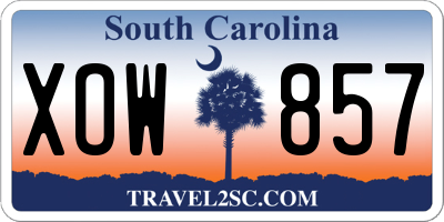 SC license plate XOW857