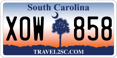 SC license plate XOW858