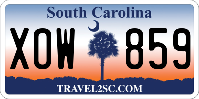 SC license plate XOW859