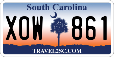 SC license plate XOW861