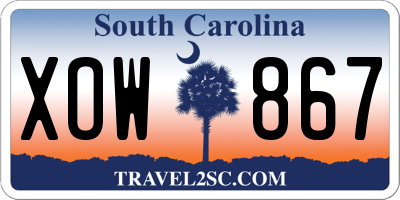 SC license plate XOW867