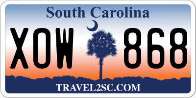 SC license plate XOW868