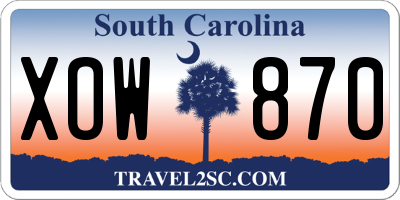 SC license plate XOW870