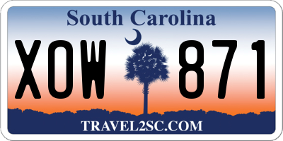 SC license plate XOW871